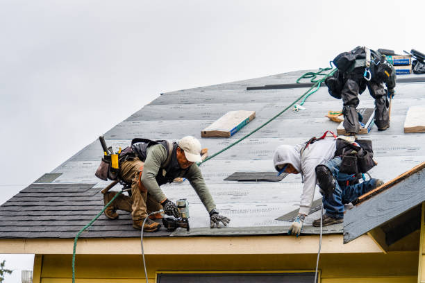 Professional Gutter Installation technician working in Monticello, IL